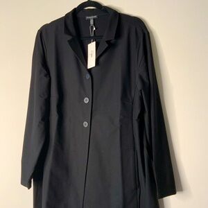 Eileen Fisher Black Trench Coat Classic Style